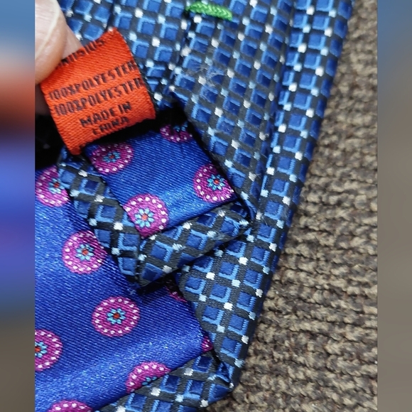 John Sparks 3D Box Blue Neck Tie - New with Tag - Picture 6 of 8